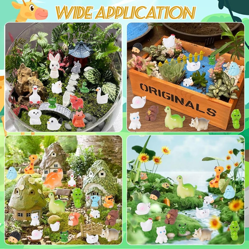 BeadRiver 50PCS Mini Resin Animals Tiny Animals Miniature Figurines Bulk for Micro Fairy Garden Landscape Dollhouse Accessories Hide and Seek Crafts Decor Aquarium Toys - Image 4